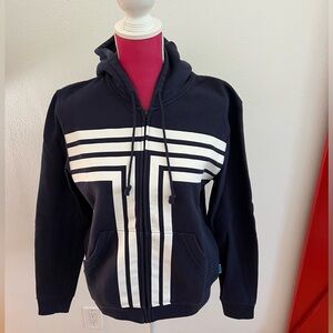 Tory Sport Navy and White Zip-Up Sweatshirt Size Large